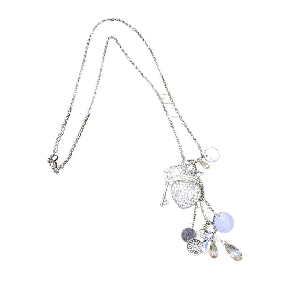Guess Long silver purple Boho Chain Womens